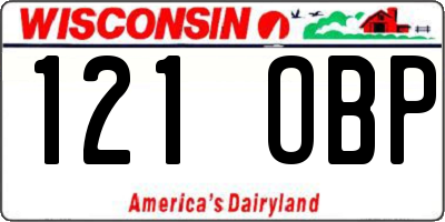 WI license plate 121OBP