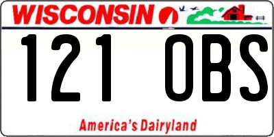 WI license plate 121OBS