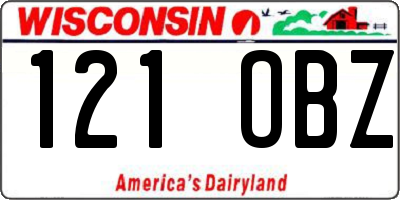 WI license plate 121OBZ