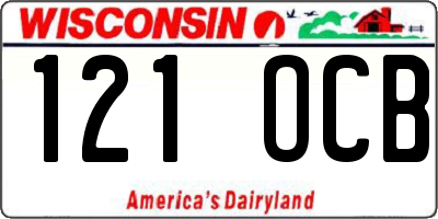 WI license plate 121OCB