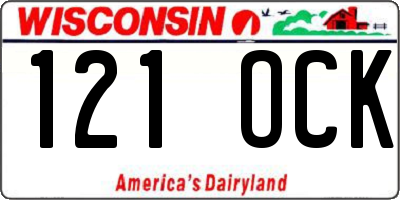 WI license plate 121OCK
