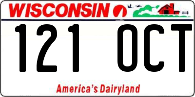 WI license plate 121OCT