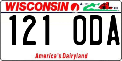 WI license plate 121ODA