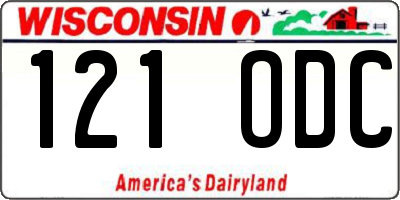 WI license plate 121ODC