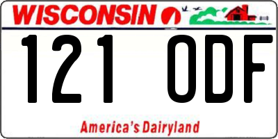 WI license plate 121ODF