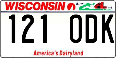 WI license plate 121ODK