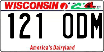 WI license plate 121ODM