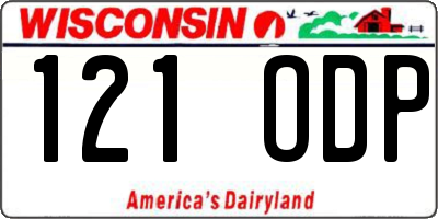 WI license plate 121ODP