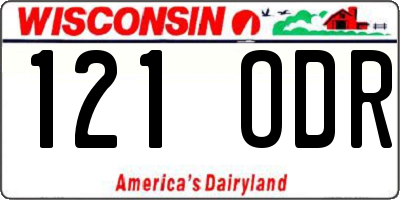 WI license plate 121ODR