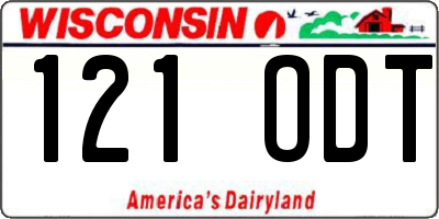 WI license plate 121ODT