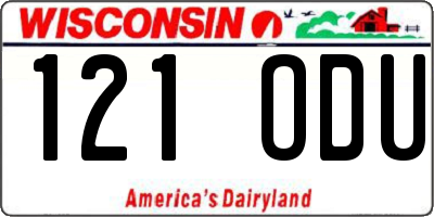 WI license plate 121ODU
