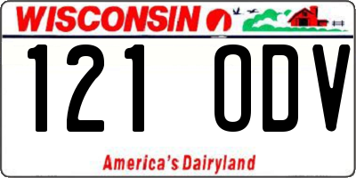 WI license plate 121ODV