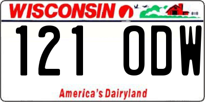 WI license plate 121ODW