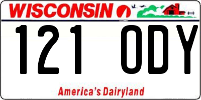 WI license plate 121ODY