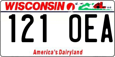 WI license plate 121OEA