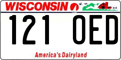 WI license plate 121OED