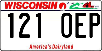 WI license plate 121OEP