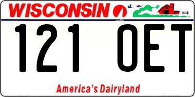 WI license plate 121OET