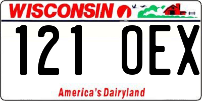 WI license plate 121OEX