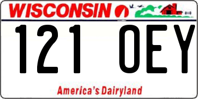 WI license plate 121OEY