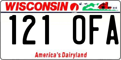 WI license plate 121OFA