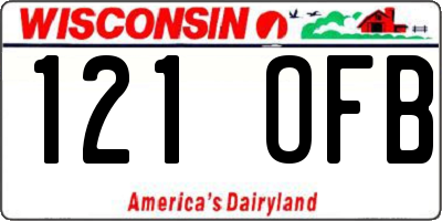 WI license plate 121OFB