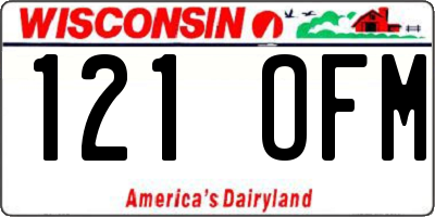 WI license plate 121OFM