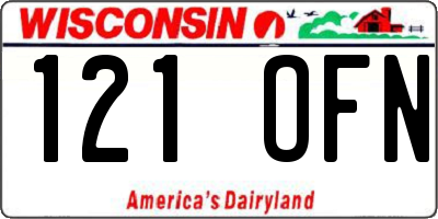 WI license plate 121OFN