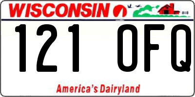 WI license plate 121OFQ