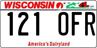 WI license plate 121OFR