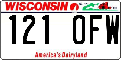 WI license plate 121OFW