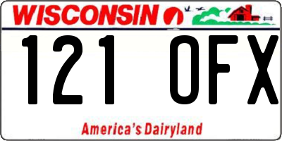 WI license plate 121OFX