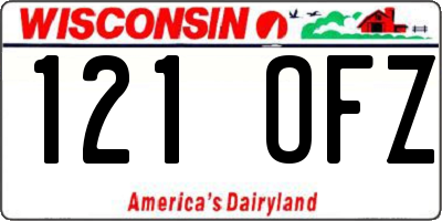 WI license plate 121OFZ