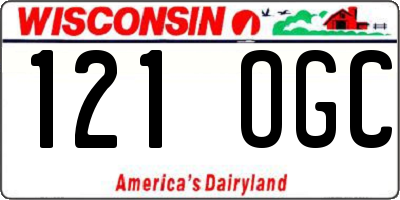 WI license plate 121OGC