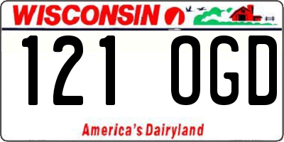 WI license plate 121OGD
