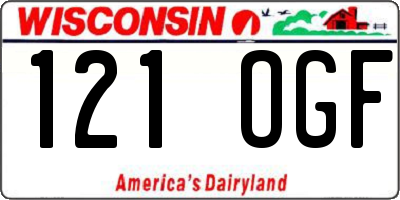 WI license plate 121OGF