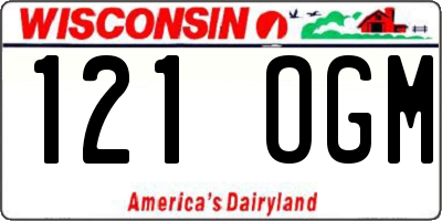 WI license plate 121OGM
