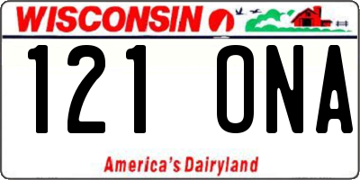 WI license plate 121ONA