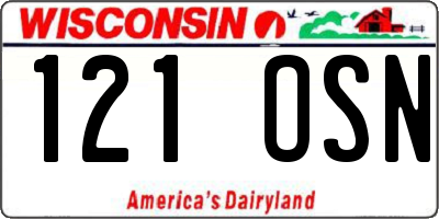 WI license plate 121OSN