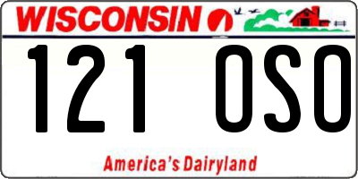 WI license plate 121OSO