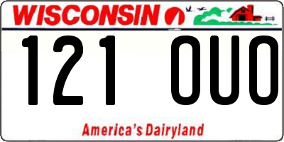 WI license plate 121OUO