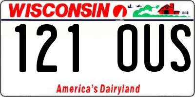 WI license plate 121OUS