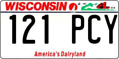 WI license plate 121PCY