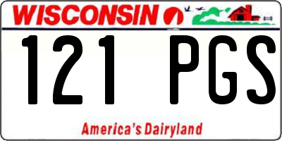 WI license plate 121PGS