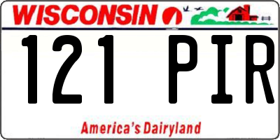 WI license plate 121PIR