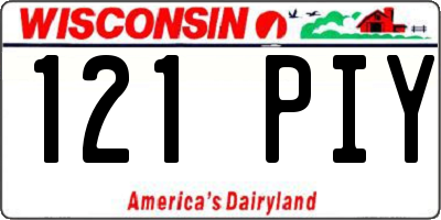 WI license plate 121PIY