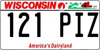 WI license plate 121PIZ