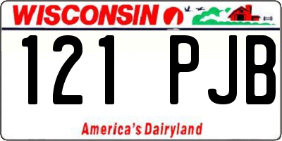 WI license plate 121PJB