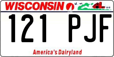 WI license plate 121PJF