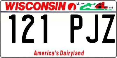 WI license plate 121PJZ